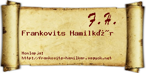 Frankovits Hamilkár névjegykártya